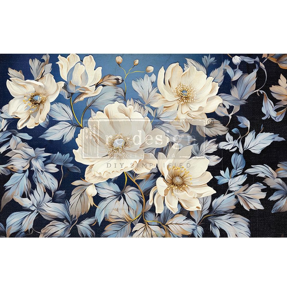 Decoupage Tissue Paper - Cerulean Blooms I
