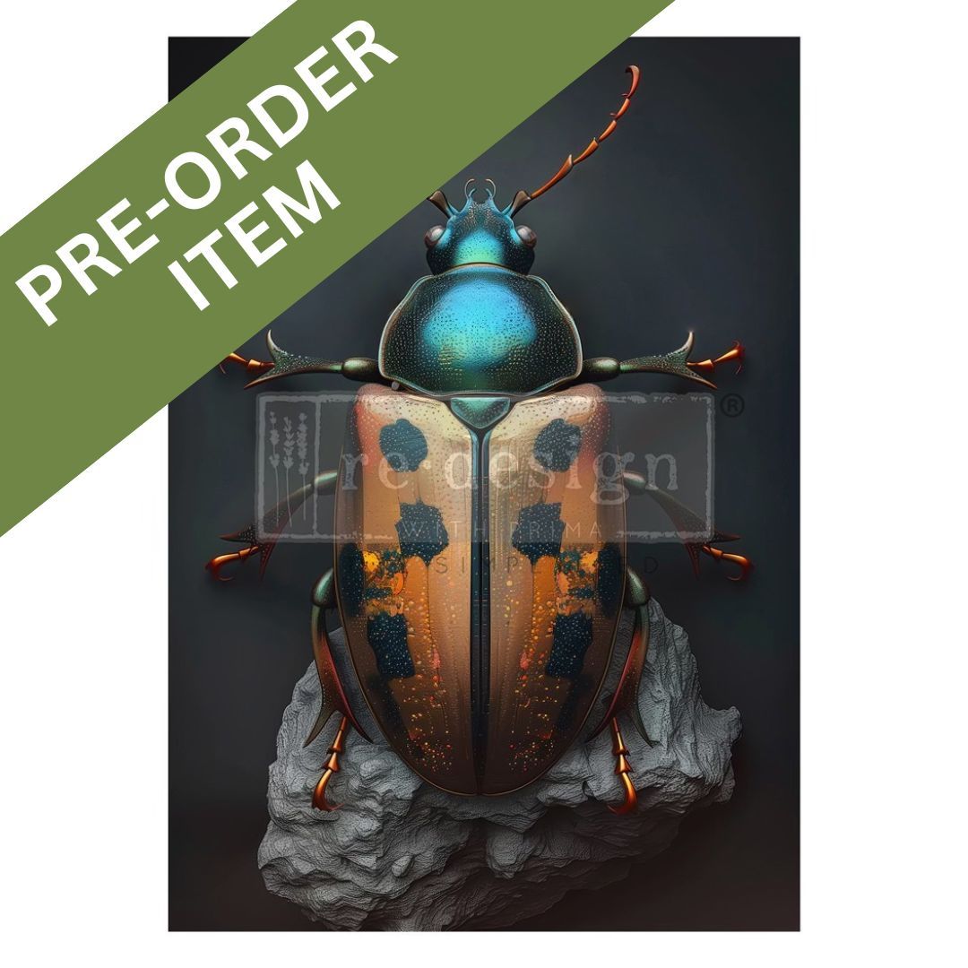 Pre-Order A1 Decoupage Fibre Paper - Brass Scarab