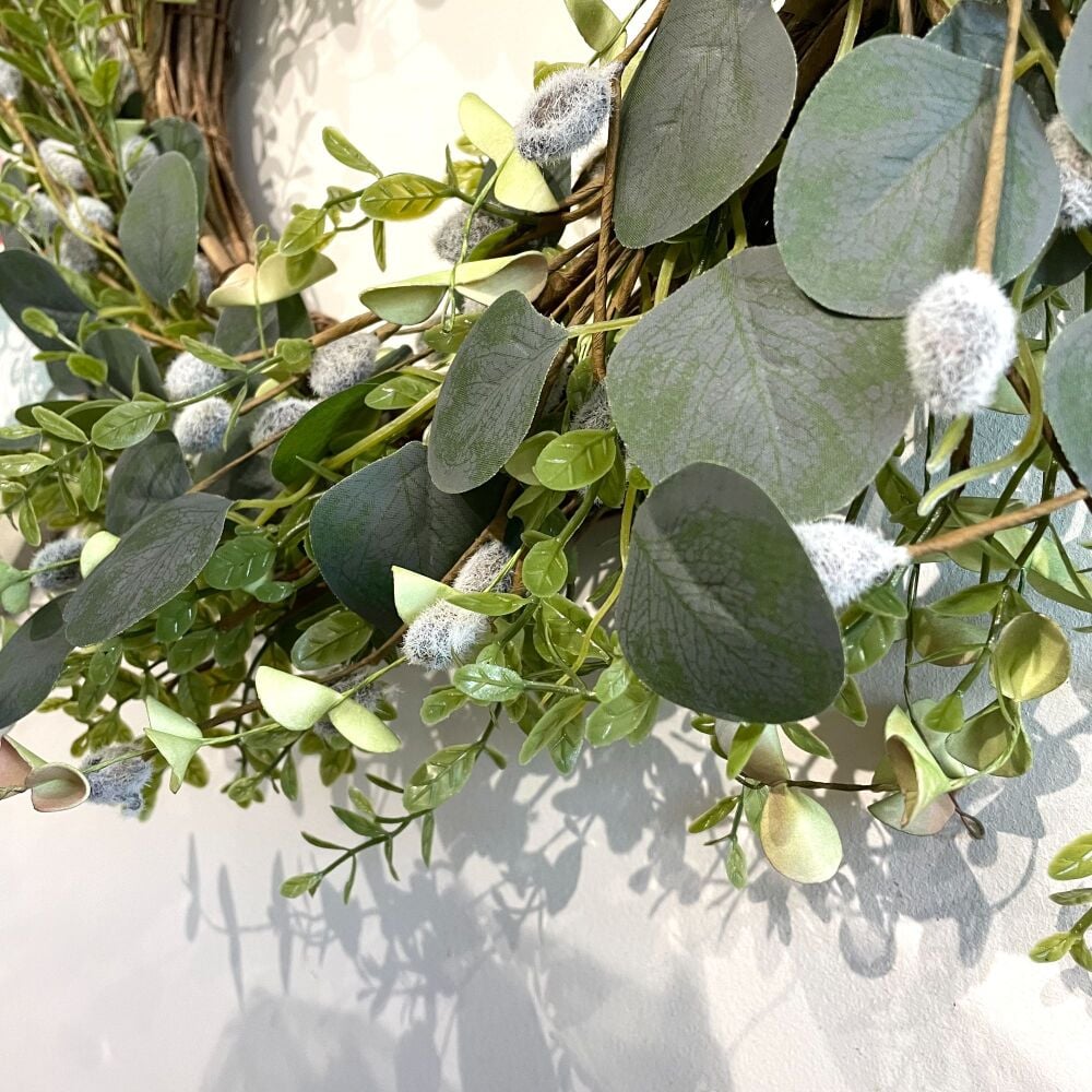 Wreath - Pussy Willow and Foliage