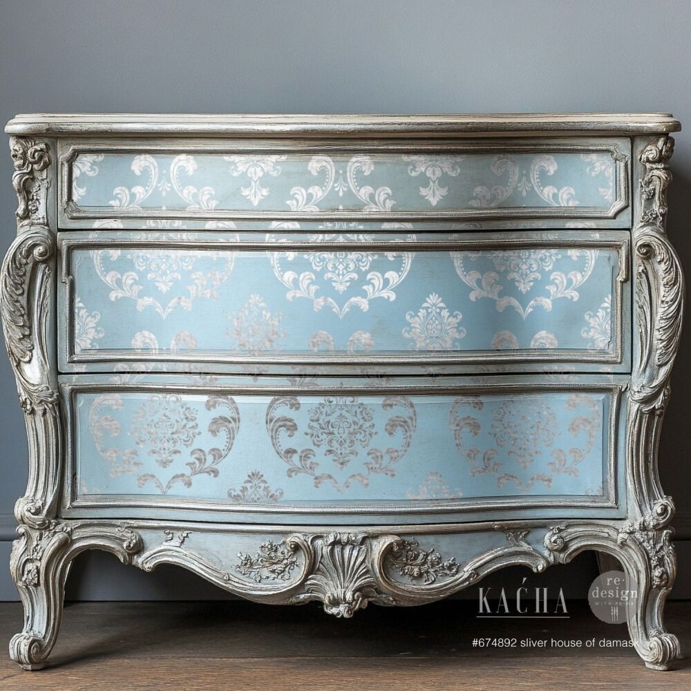 Decor Transfer - Silver House of Damask (Silver Foil)
