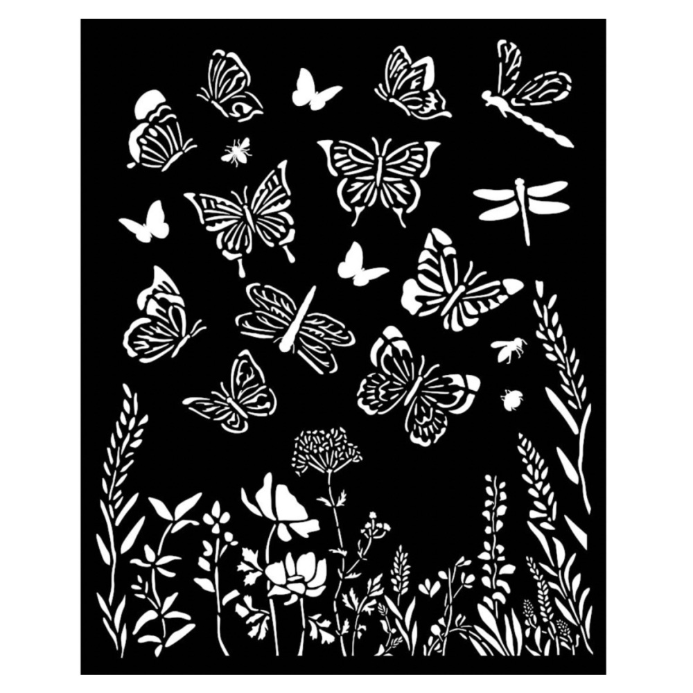 Stencil - Lavender & Butterflies