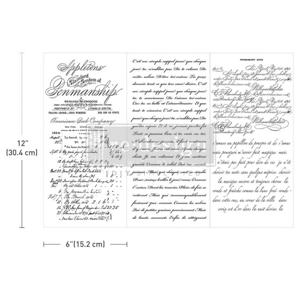 Decor Transfer - Vintage Script Mastery (Small)