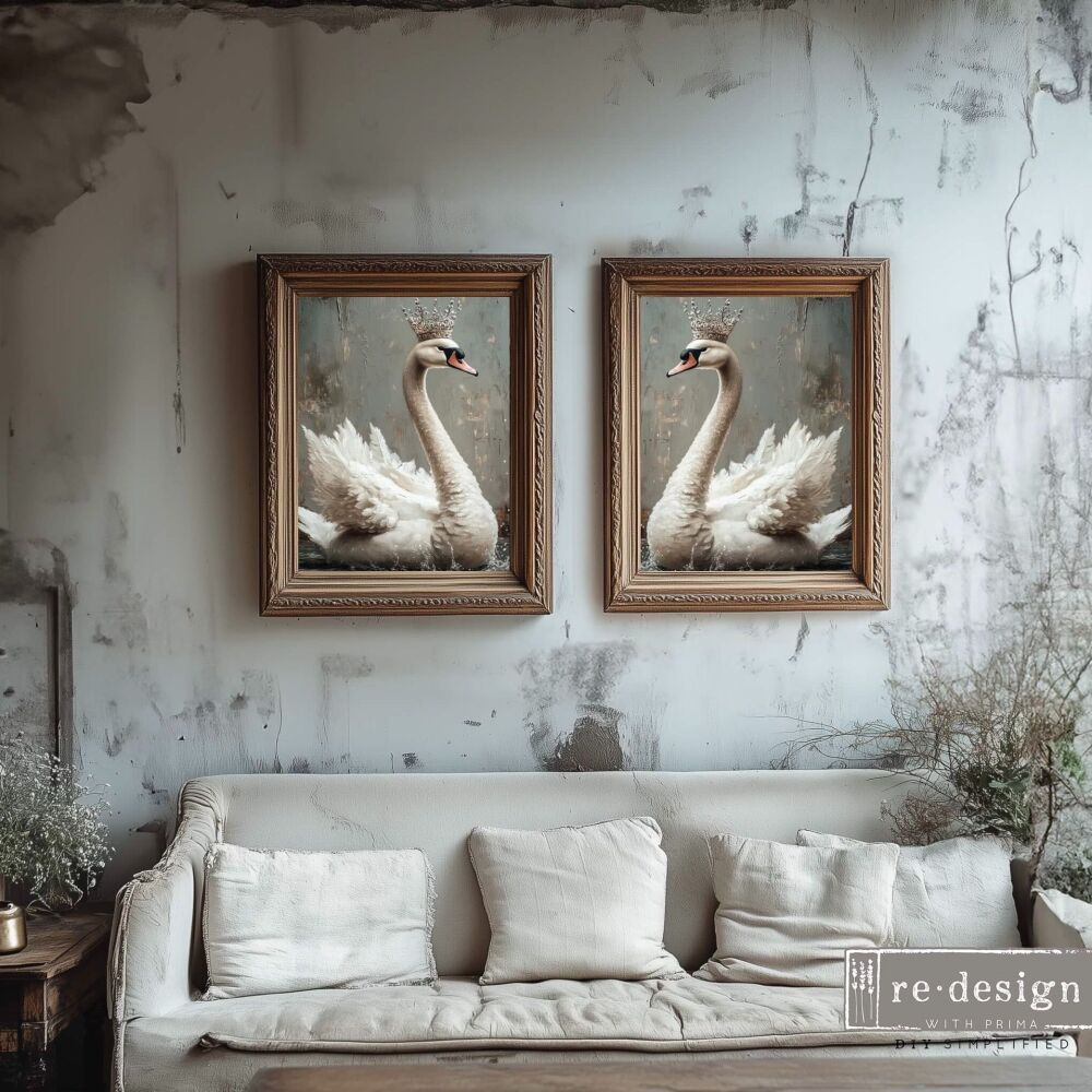 A3 Decoupage Tissue Paper - Swan Serenity