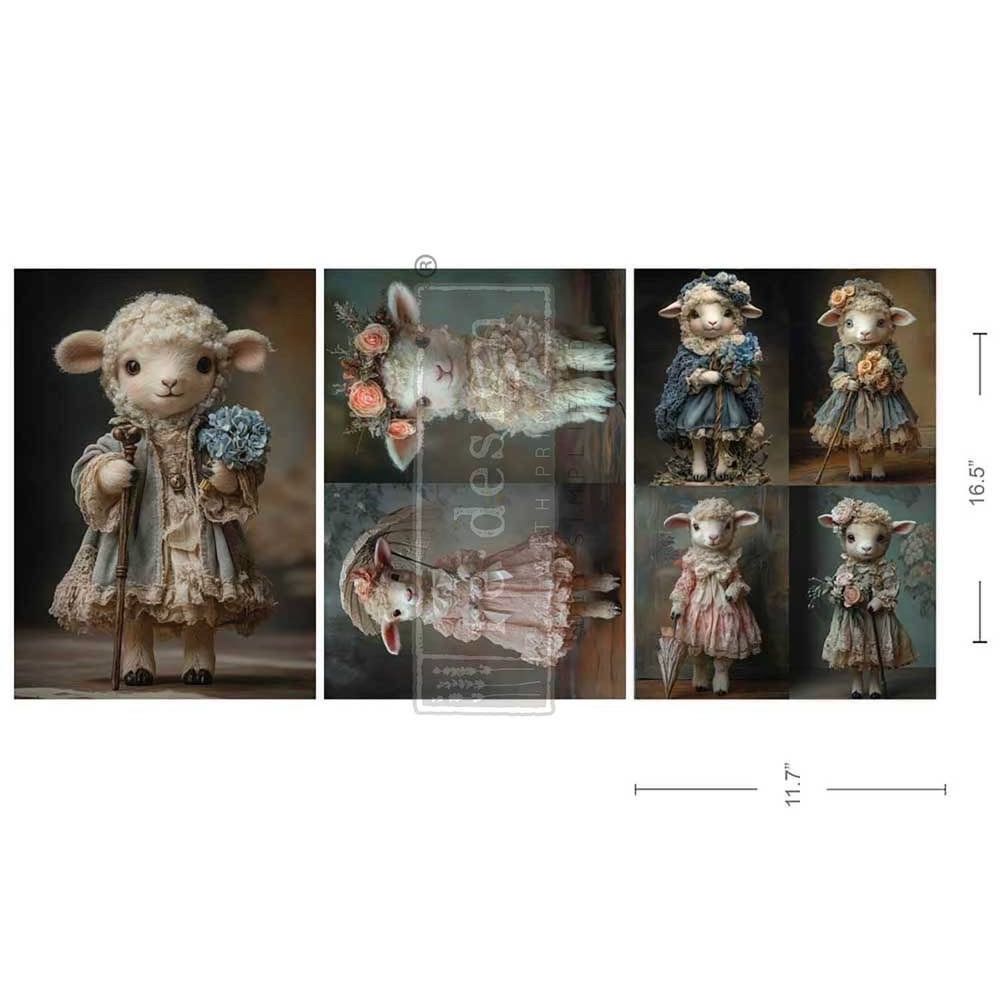 A3 Decoupage Tissue Paper - Shepherd's Cottage Charm