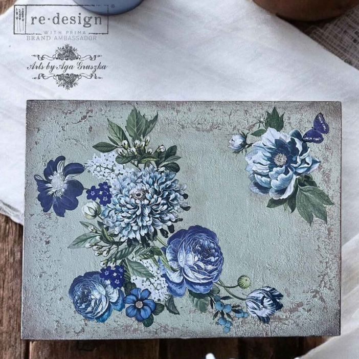 Decor Transfer - Indigo Petals (Small)