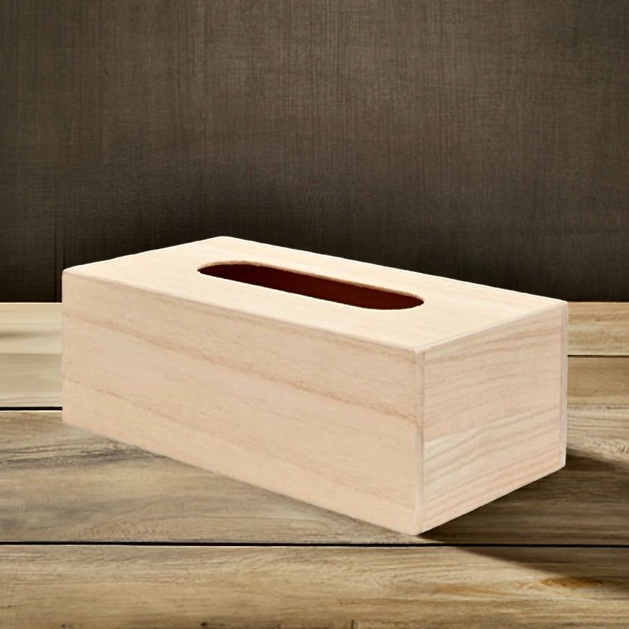 Blank Wooden Tissue Box Holder