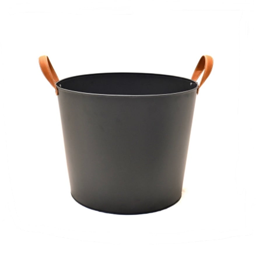 Leather Handle Log Bucket
