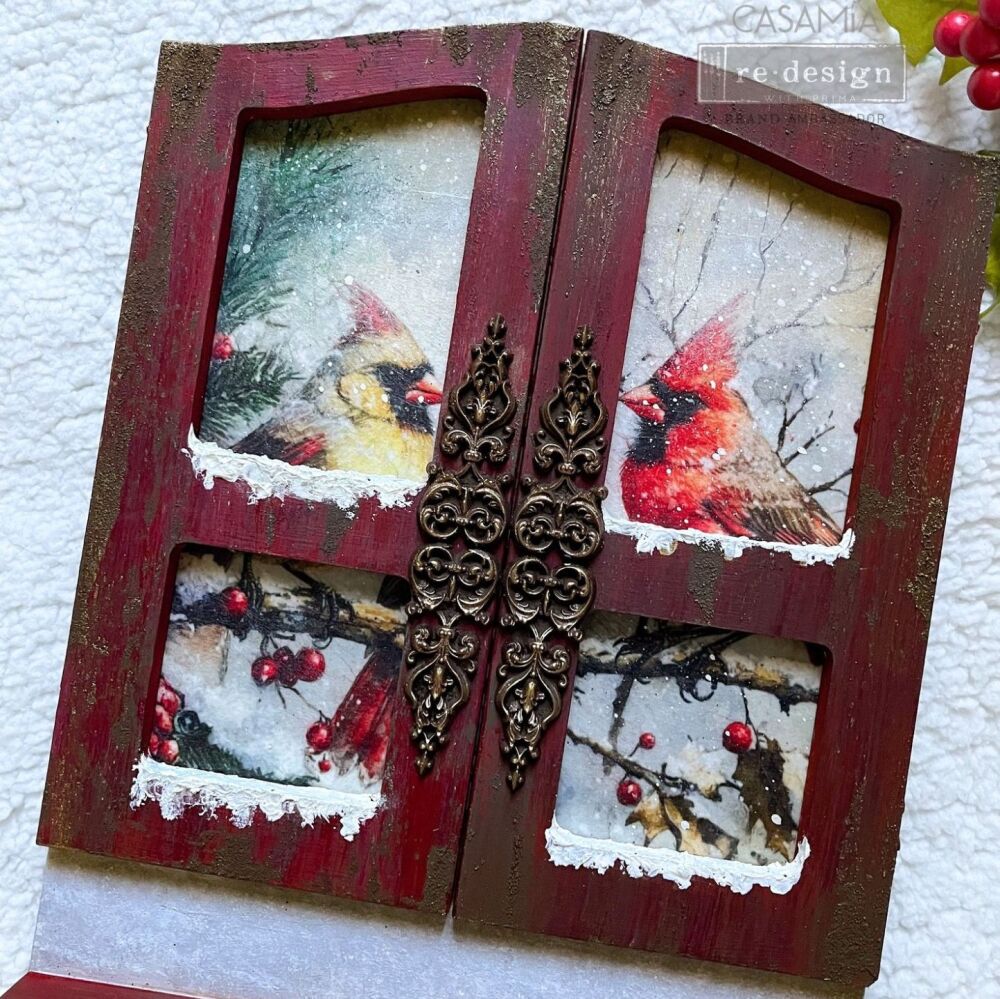 A4 Decoupage Fibre Paper - Crimson Noel