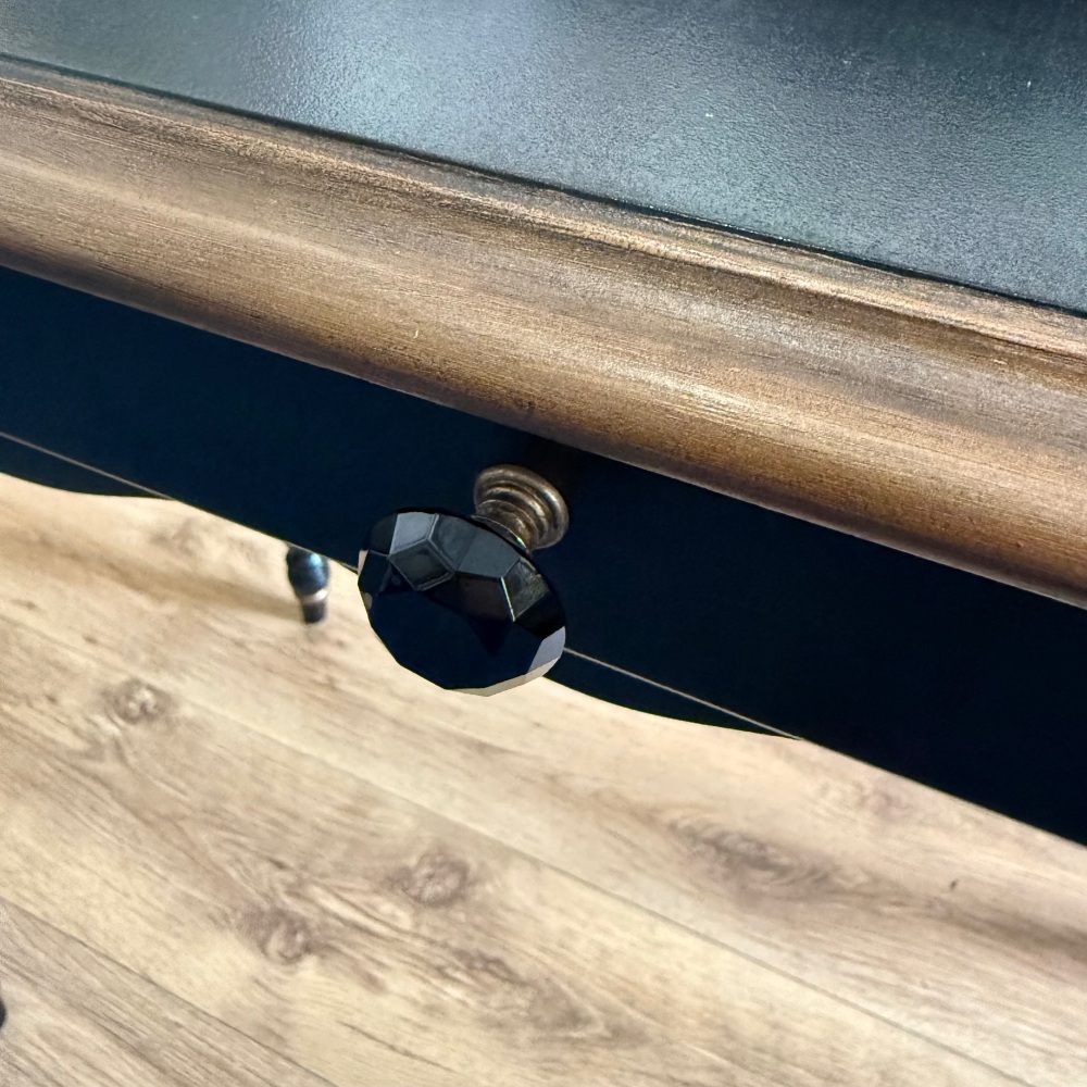 Knobs - Black Faceted Glass