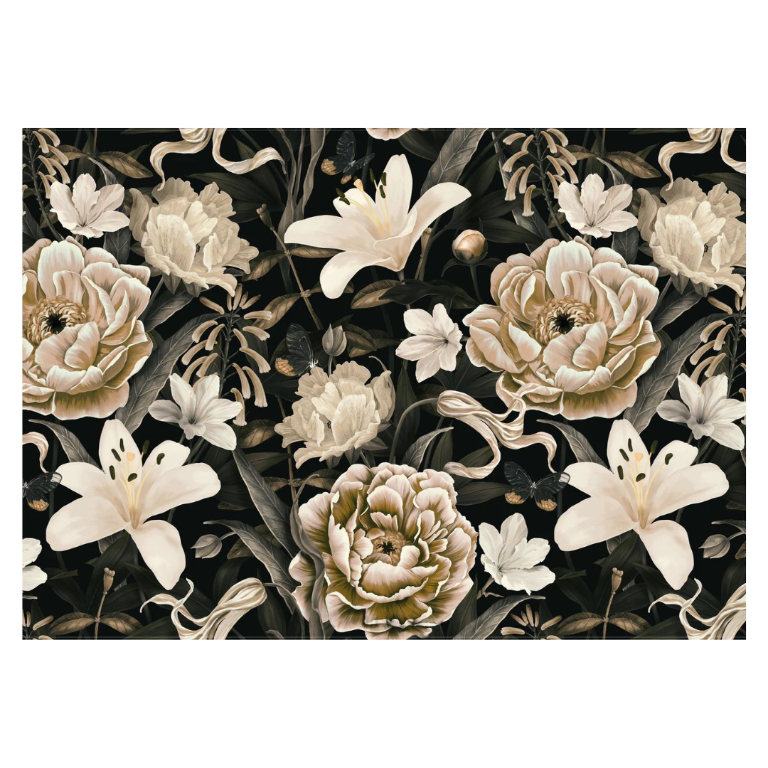 A1 Decoupage Paper - White Flower