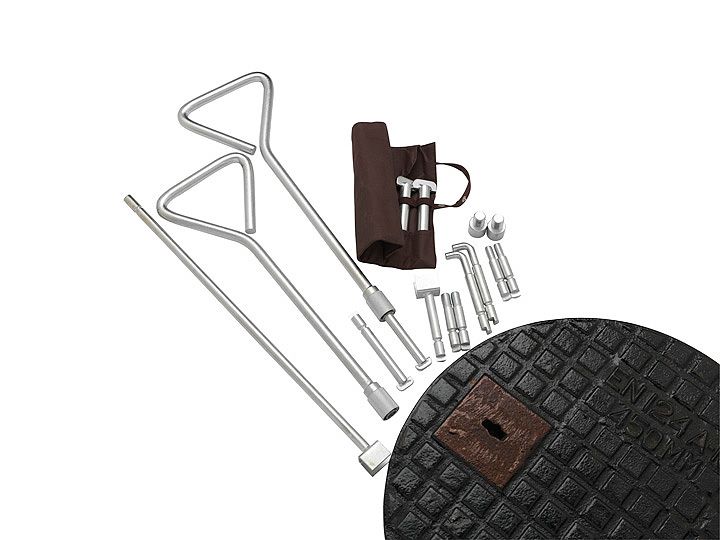 Universal Manhole Lifting Key Kit With Interchangeable Ends
