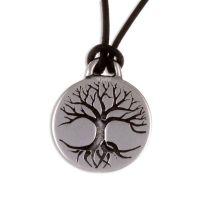 Tree of Life Disc Pendant on Leather Thong