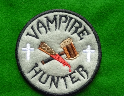 Patch - VAMPIRE HUNTER. Embroidered sew-on patch