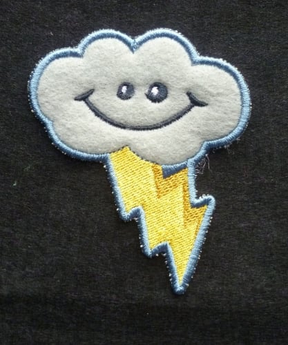 Patch - LIGHTENING CLOUD. Embroidered sew-on patch