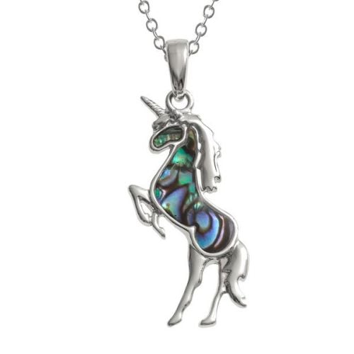 Enchanting Paua Shell Unicorn Pendant