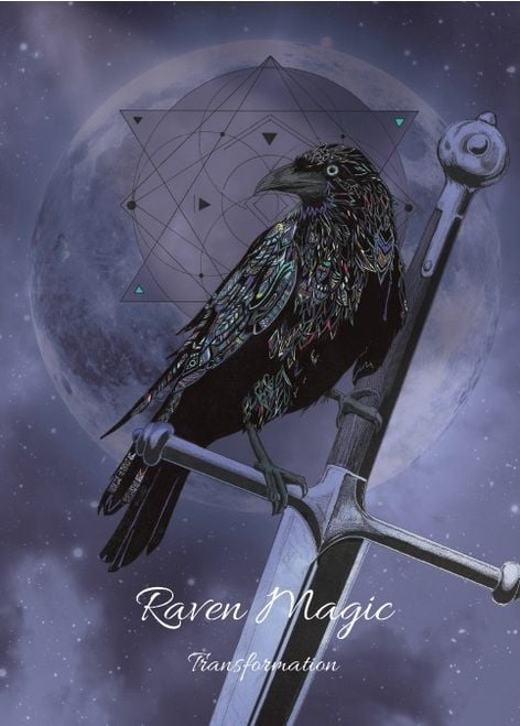 Raven Magic Greetings Card by Karin Roberts