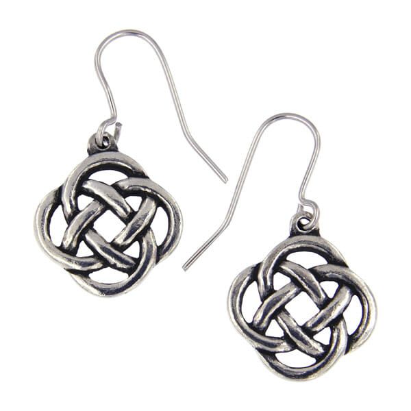 Square Knotwork Earrings by St Justin of Penzance