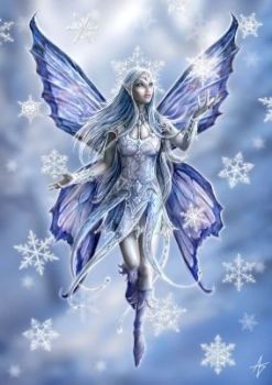 Snowflake Fairy Greetings Card by Anne Stokes