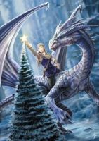 Winter Fantasy Greetings Card by Anne Stokes