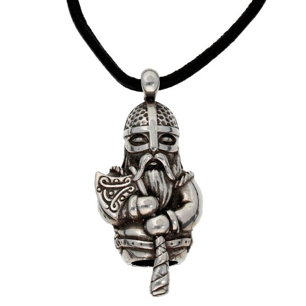 Norseman Thor pendant on Leather Thong by St Justin of Penzance