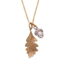 BRONZE Quercus - Oak leaf and Acorn Pendant 