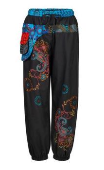 Embroidered Long Trousers with attached Purse