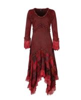 Long Boho Dress with Patchwork Skirt (RED)
