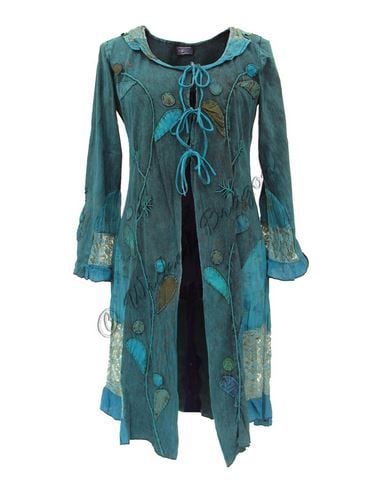 Mid-length Boho Jacket with Lace and Applique