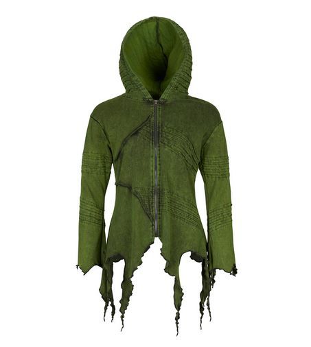 Pixie Hooded Jacket with Long Pointed Hood (GRN)