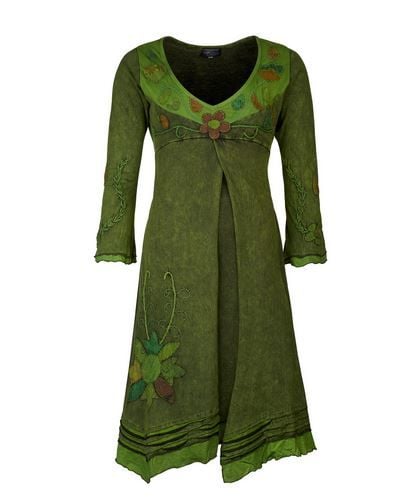 Flower Dress with Long Sleeves (GRN)