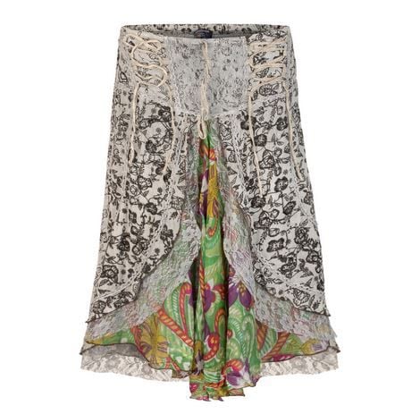Mid length boho style skirt (WHI)