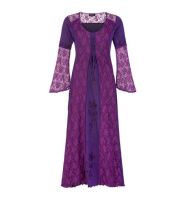 Long Medieval Style Dress with Bell Sleeves (PUR)