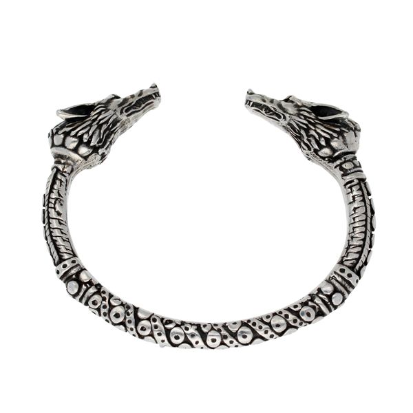 Wolf Heads Torc Bangle by St Justin of Penzance