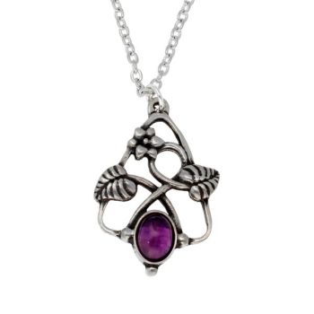 Amethyst Flower Knot Pendant by St Justin of Penzance