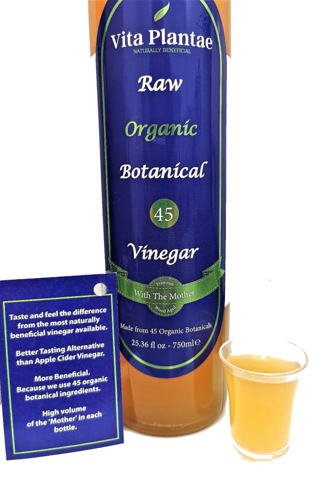 Botanical 45 Blend Vinegar with the"Mother" 750ml  The most naturally beneficial vinegar available.