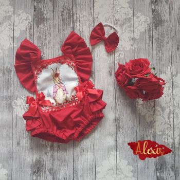 Little Miss Christmas Peter rabbit romper