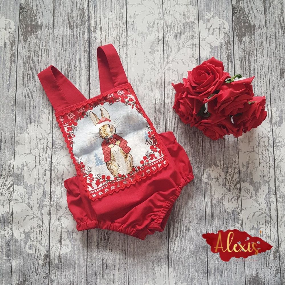 Unisex Christmas Peter rabbit romper 