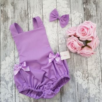 Lilac bow romper