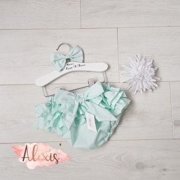 Mint green frilly bum jam pants