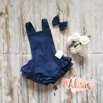 Navy frilly bum romper