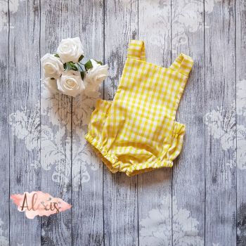 Lemon gingham romper