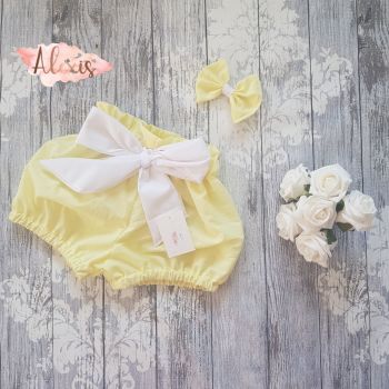 Lemon and white high waisted jam pants