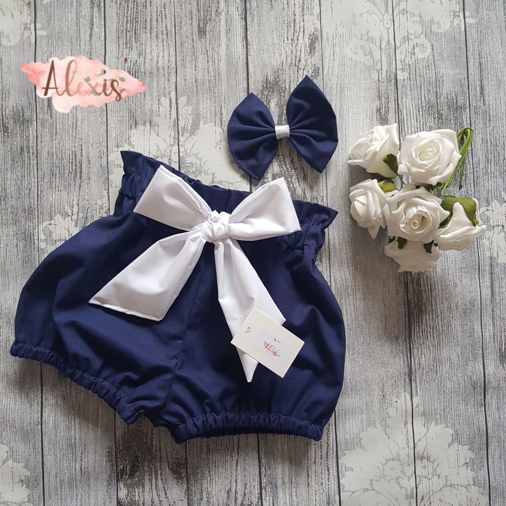 Navy and white high waisted jam pants 