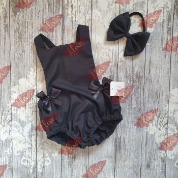 Black bow romper 