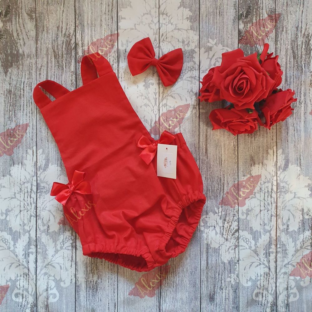 Red bow romper