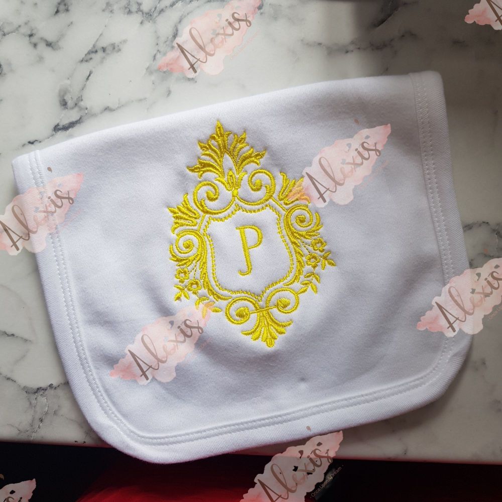 Baby monogram bib