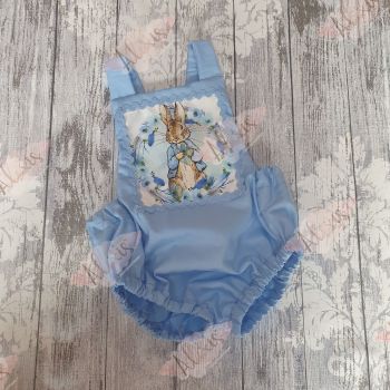 Blue feather peter rabbit romper