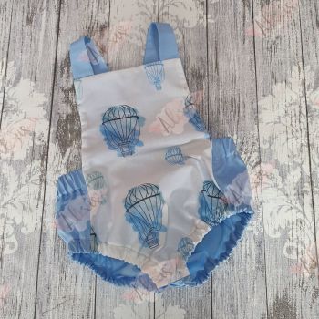 Hot air balloon blue romper 