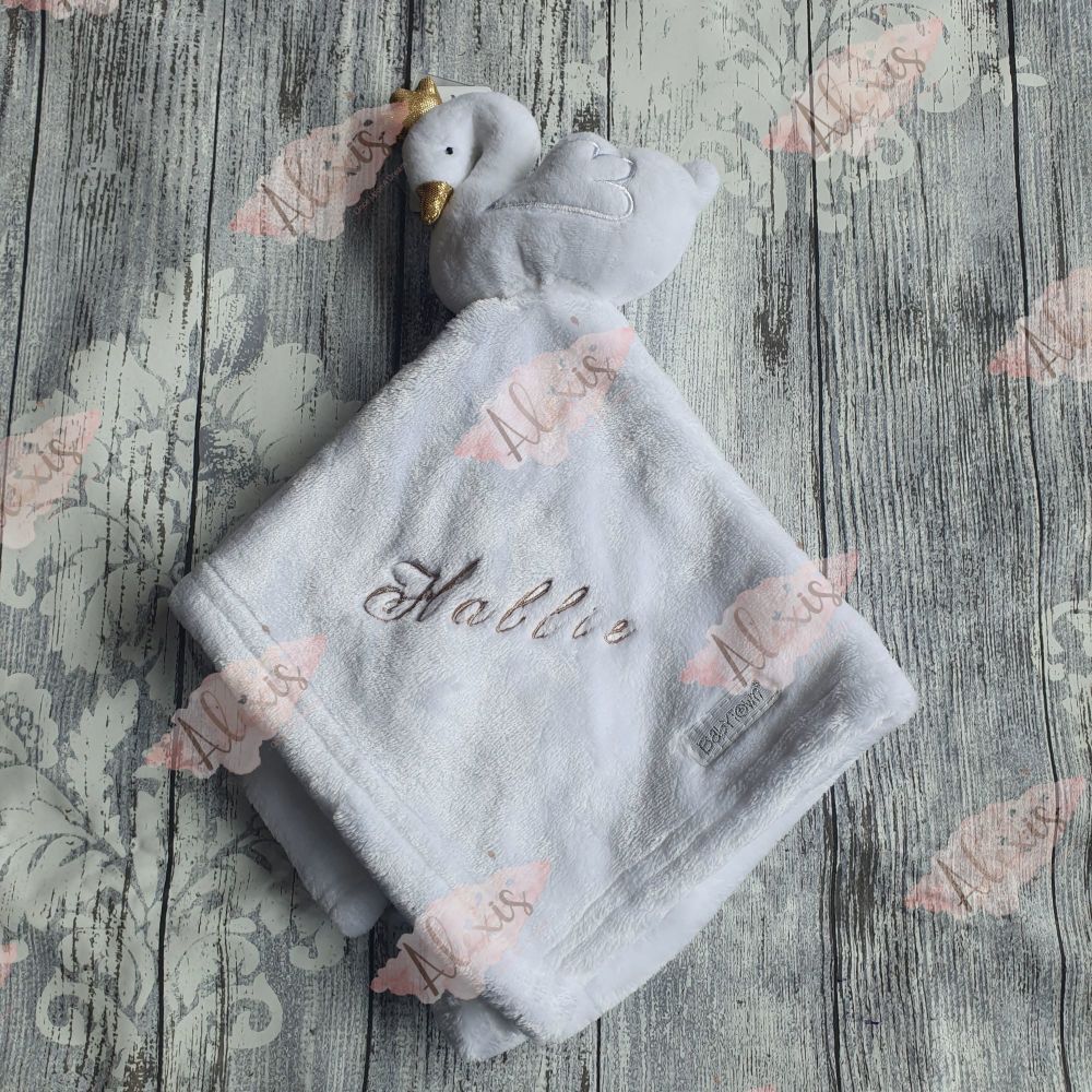 Personslised swan comforter 