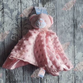 Personalised pink teddy comforter 